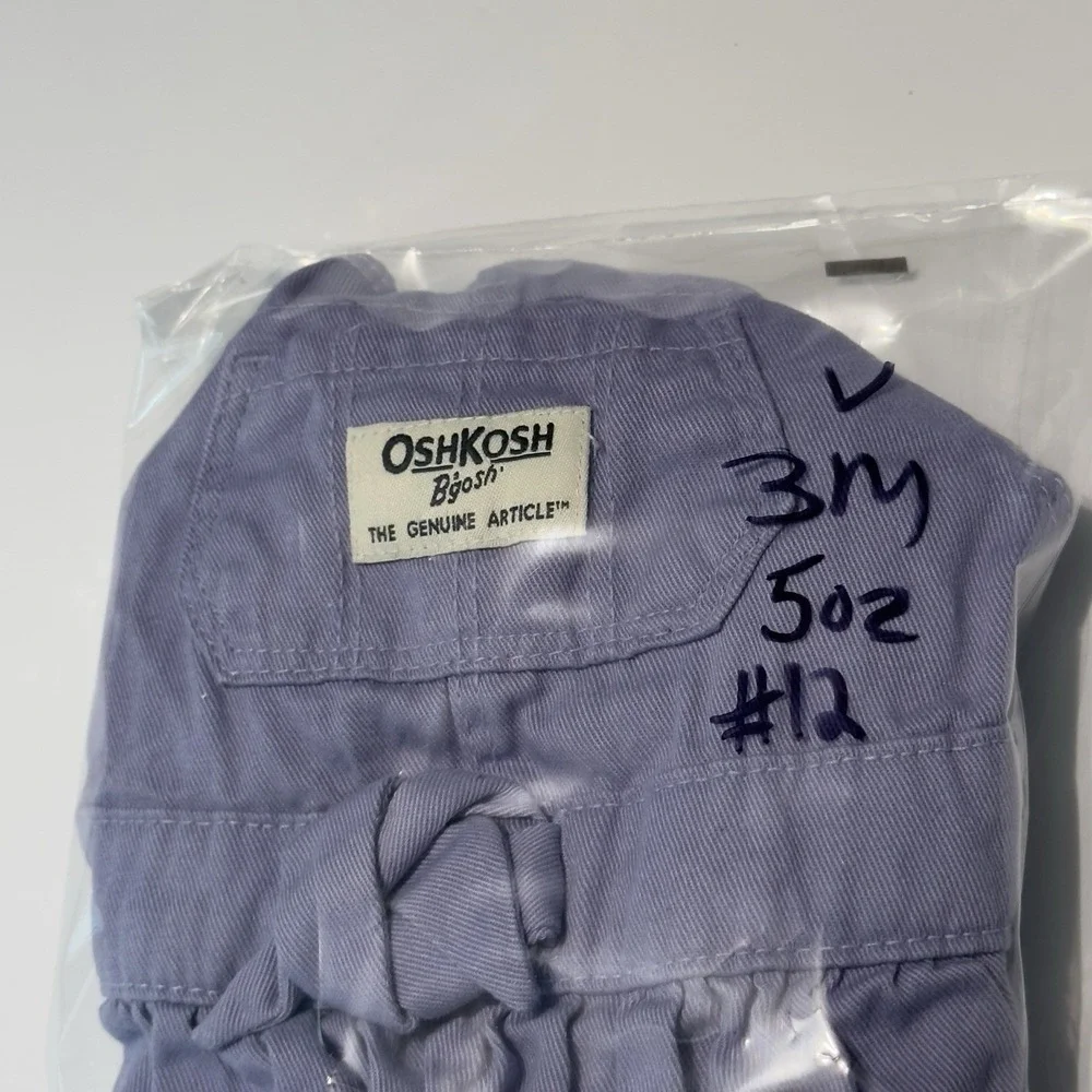 OSHKOSH BABY B'GOSH Periwinkle Purple Overall Vestbak Dress 3 Months